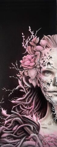 Dios De Los Muertos - Airbrush & Acryl on Canvas 20x50 cm - Melanie Hill