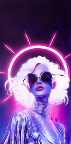 Glow - Airbrush on Canvas - 30x60 cm - Melanie Hill