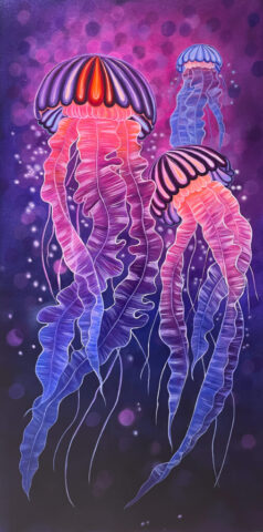 Jellyfishes - Oil on Canvas 50x100 cm - Melanie Hill