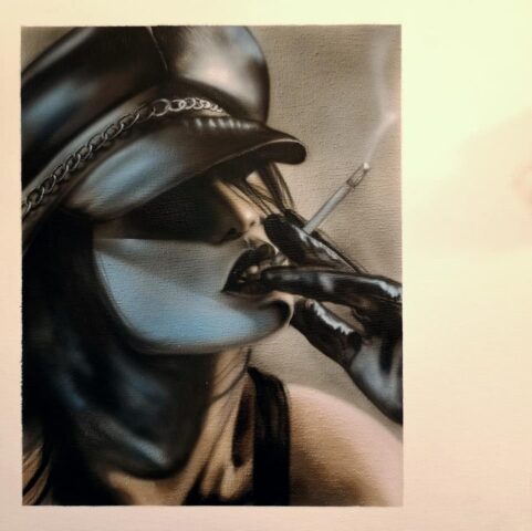 Smoke - Airbrush on Canvas 30x30 cm - Melanie Hill